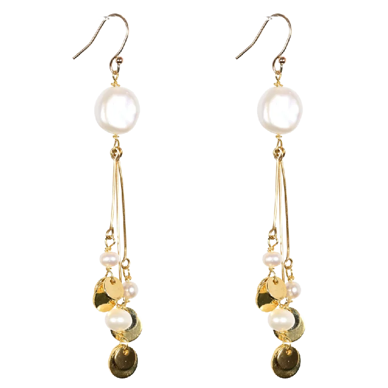 Hoop earrings with rhinestone embellishments for a glamorous and sparkling look-Triton Pearl Earrings