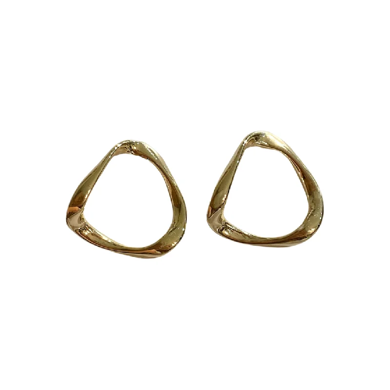 Hoop earrings with a chunky design for a bold and trendy statement-Geovana Wavy Triangle Studs