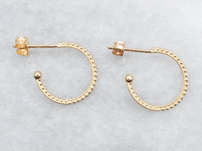 Hoop earrings with heart-shaped frames for a romantic and feminine look-Beaded Hoop Earrings