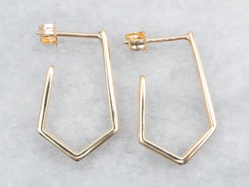 Hoop earrings with textured finishes for a vintage and classic style-Geometric Hoop Earrings