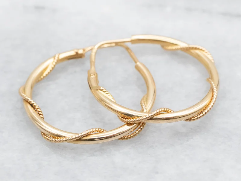 Hoop earrings with oversized pearl accents for a statement-making look-Twisted 18-Karat Gold Hoop Earrings